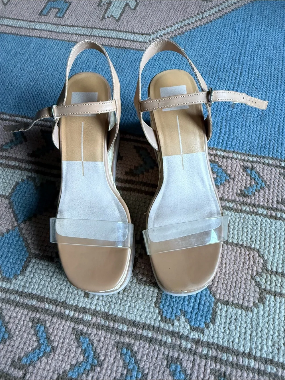 Women's Clear Strap Espadrille Wedge Sandals in Beige dolce vita
